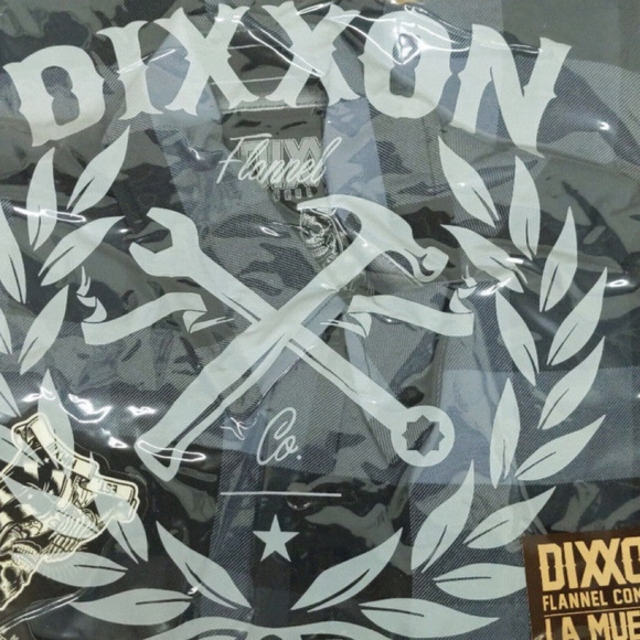 Dixxon Flannel La Muerte Gray Black Mens S Sherpa Line Flannel Jacket - Picture 5 of 5